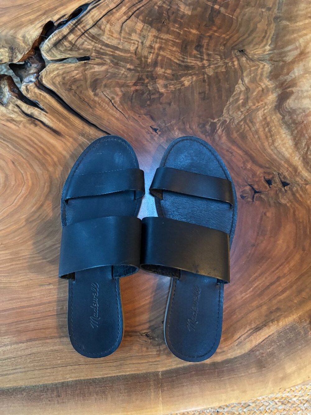 Madewell Black Leather Sandals - Size 9